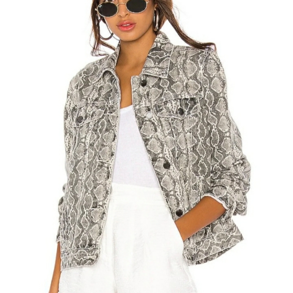 BLANKNYC | Snake print denim jacket